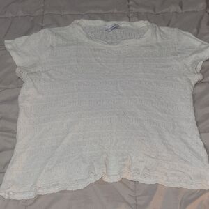 Gilli Cream Textured Short Sleeve Top